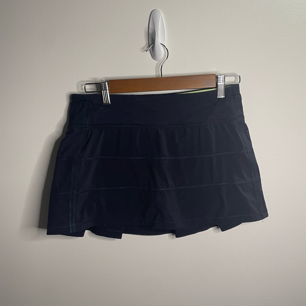 Lululemon Pace Rival Skirt II 4-way Stretch Naval Blue Lined Skort